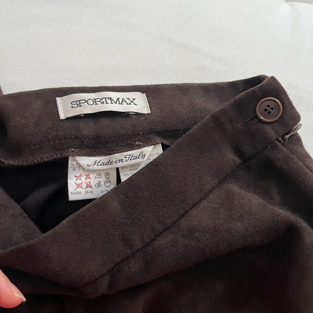 SportMax(Maxmara) faux Suede flared skirt